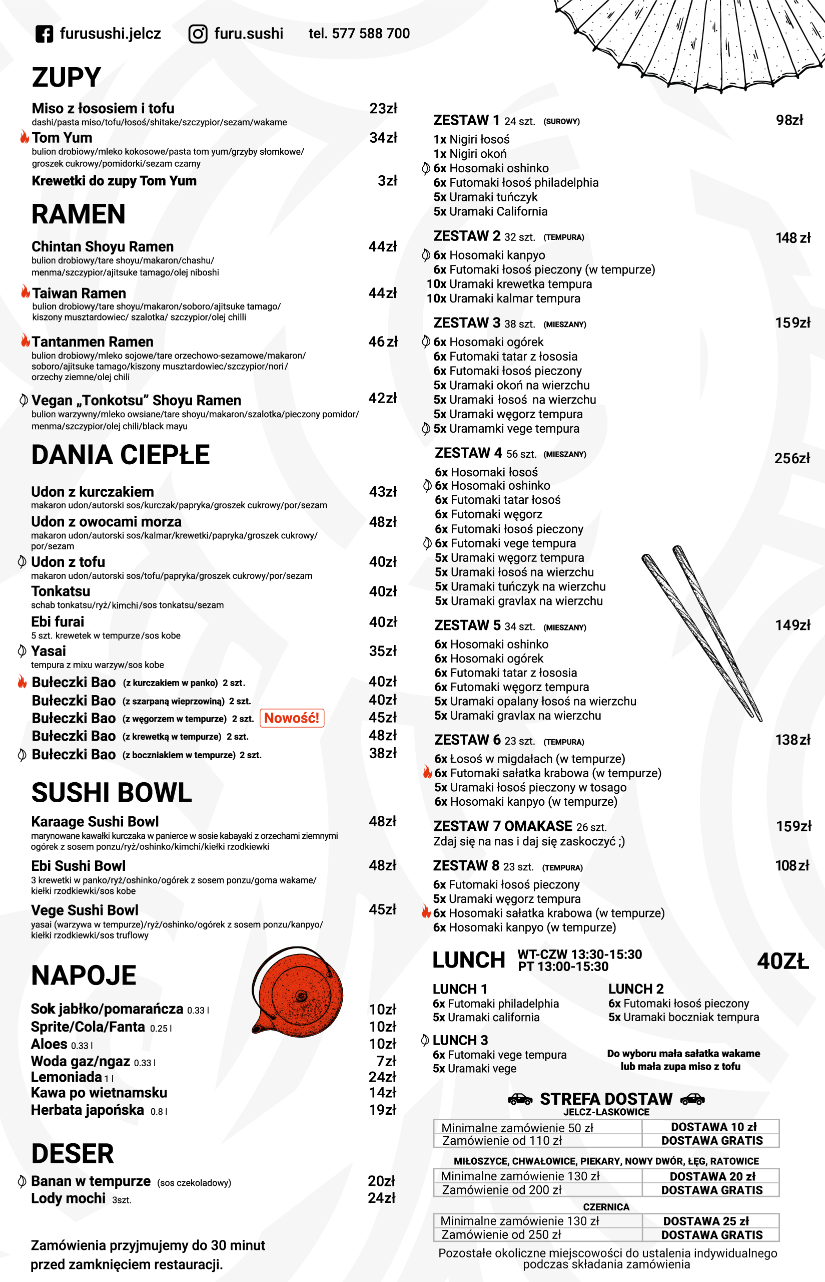 Menu Furu Sushi - zestawy sushi i rolki część 2